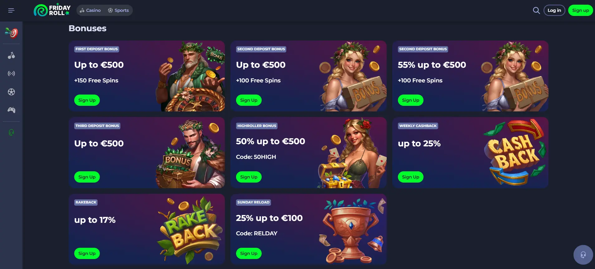Oferty bonusowe Friday Roll
